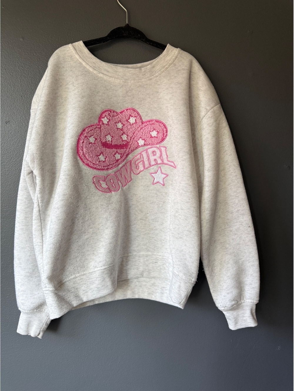 Violet Skye Girls' Light Gray Cowgirl Sweatshirt Size L (10/12)